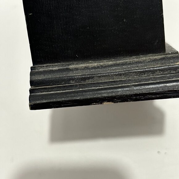 Vintage Wooden Clock Cork Coaster Set Holder 6 Piece Brown Wood Cup 5" - Picture 13 of 16